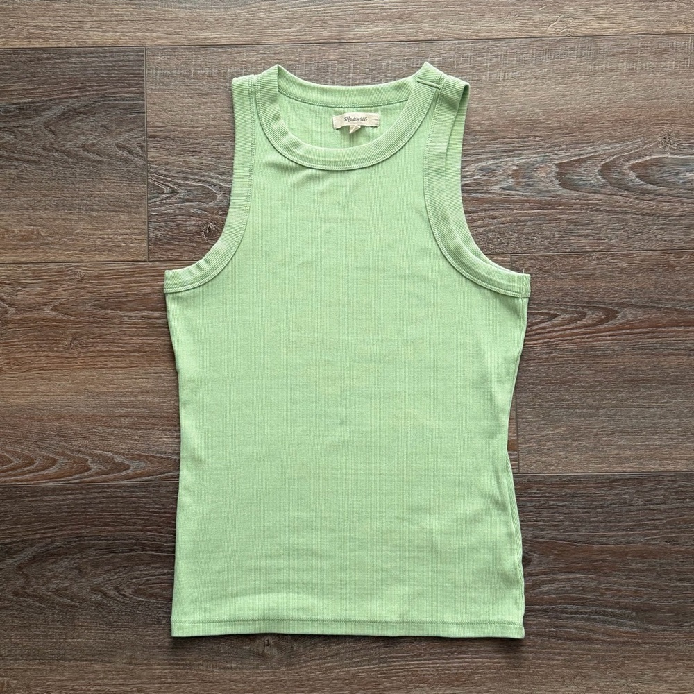 Madewell Sage Green Ribbed Top